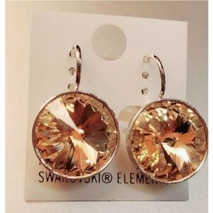 New!‎ Swarovski Element Earrings Light Brown earrings. Weddings. Party. Work.